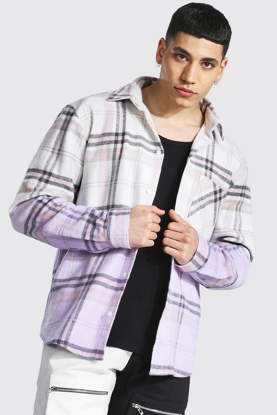 Lilac Large Check Ombre Overshirt image number 1
