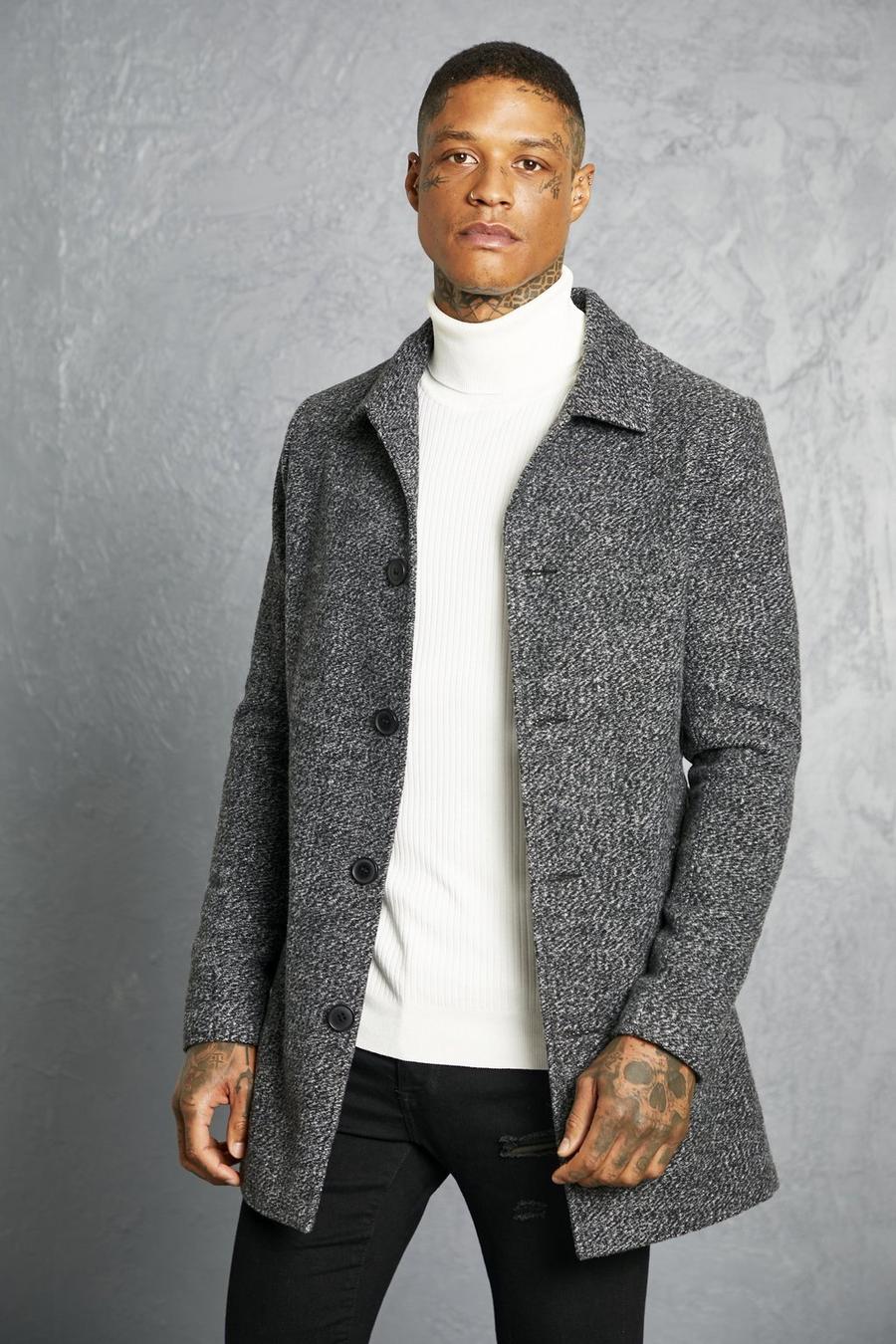 Grey Smart Collar Overcoat image number 1