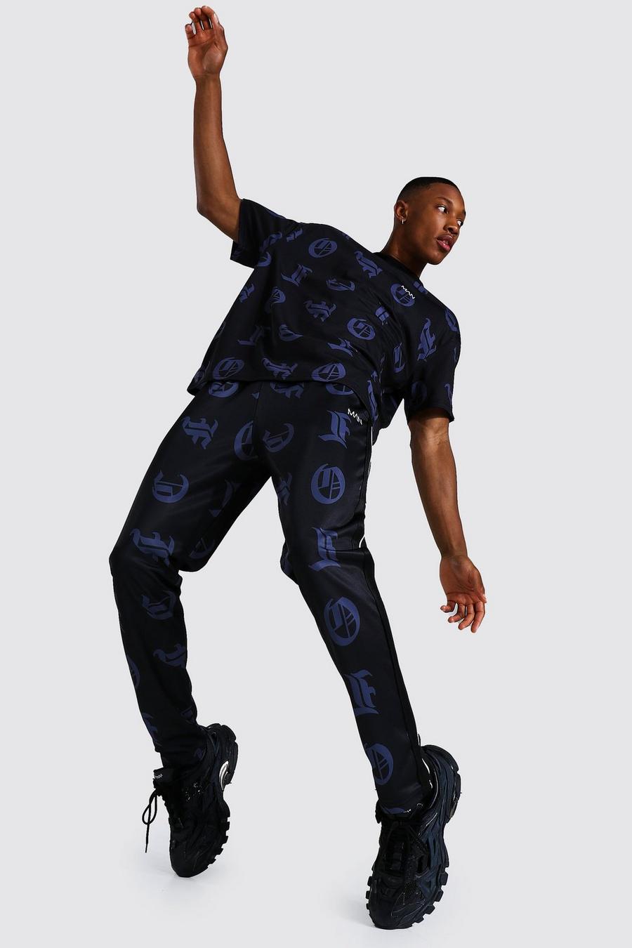 Black Ofcl Oversize t-shirt och joggers i trikå image number 1