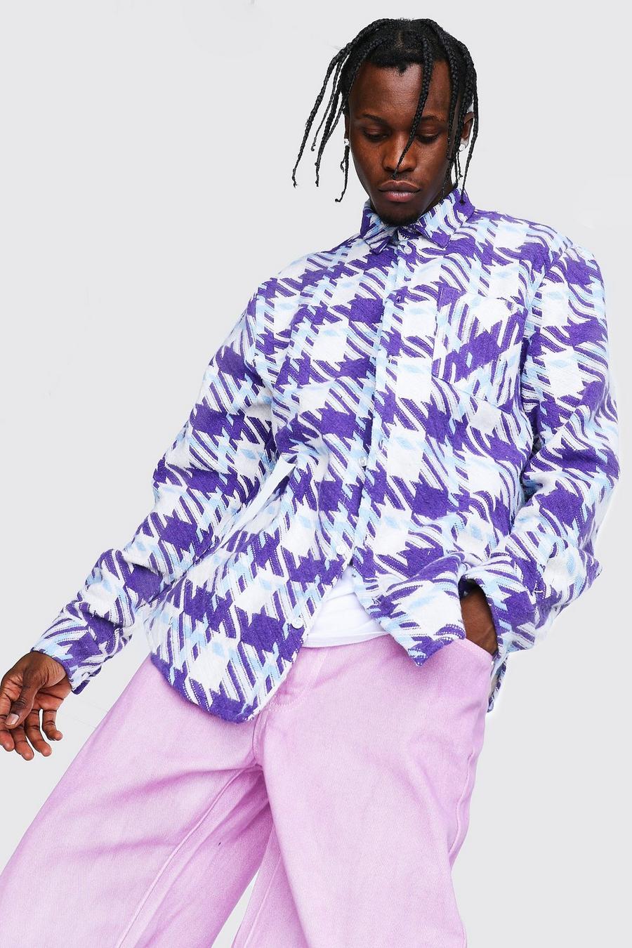 Purple Paars Geruit Overhemd Met Split image number 1