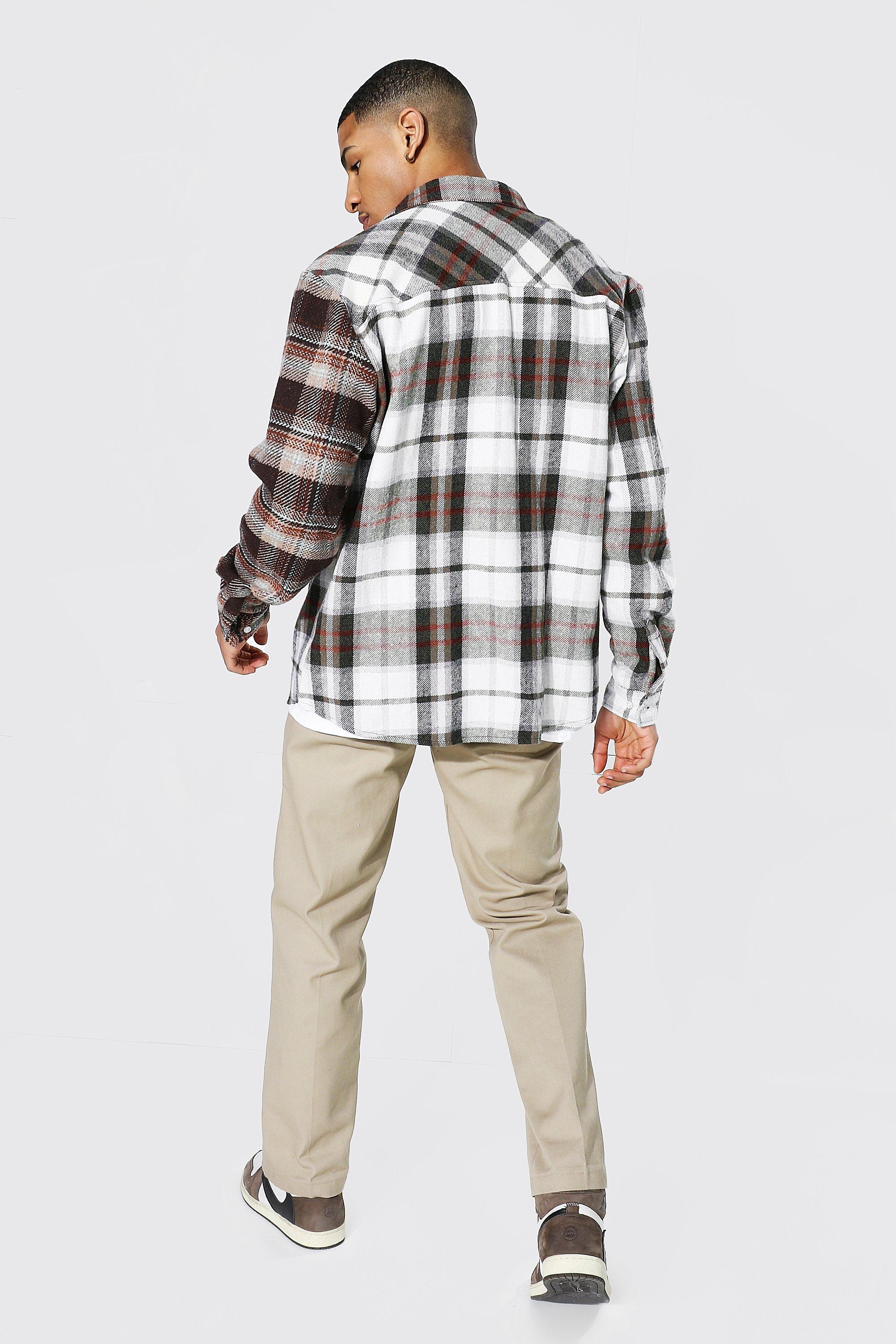 Quilted Flannel Spliced Shirt Jacket