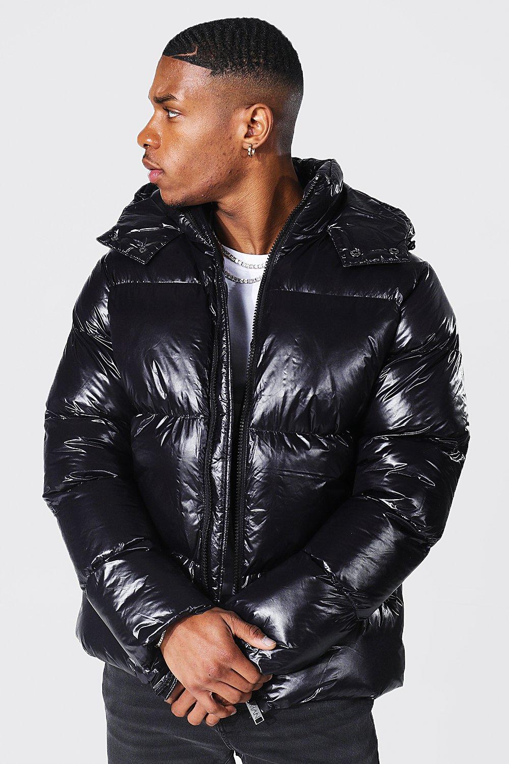 Monaco high shine split cheap puffer jacket