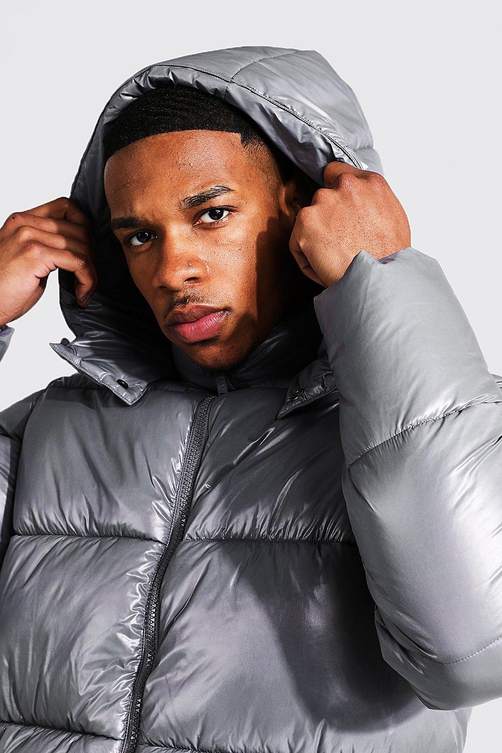 High Shine Panel Puffer Jacket