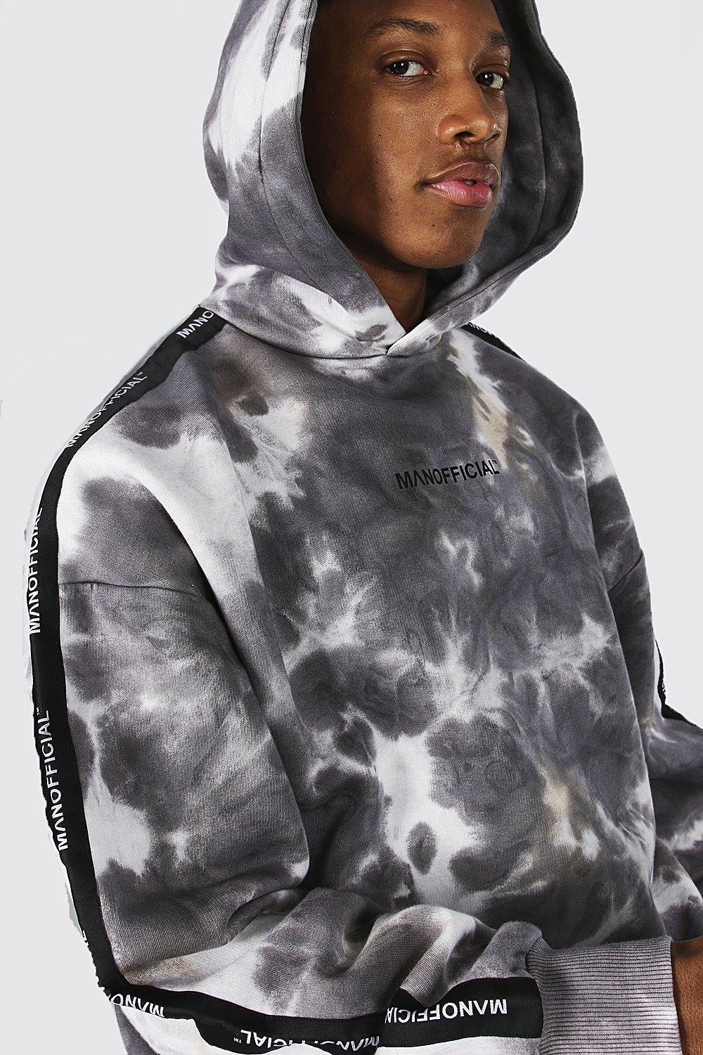 sweat a capuche effet tie and dye homme gris sweats homme