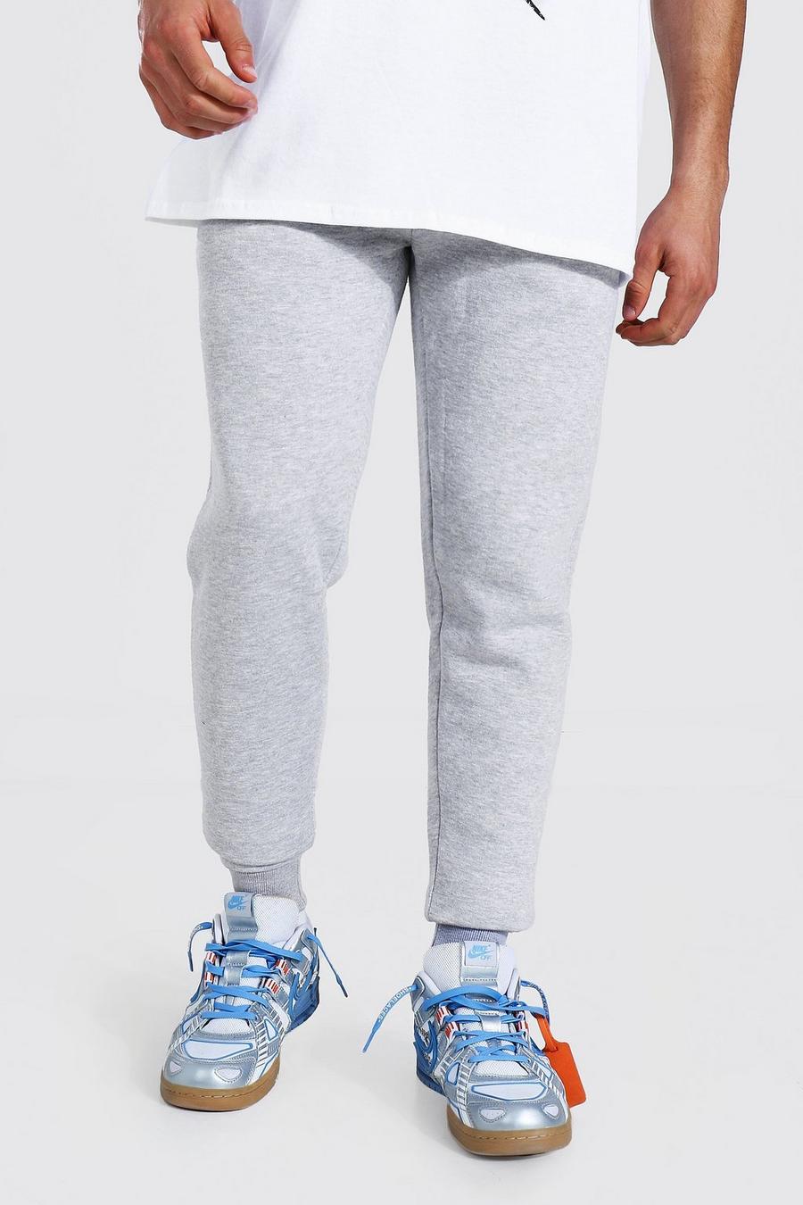 Basic Skinny Fit Fleece Jogginghose, Grey image number 1