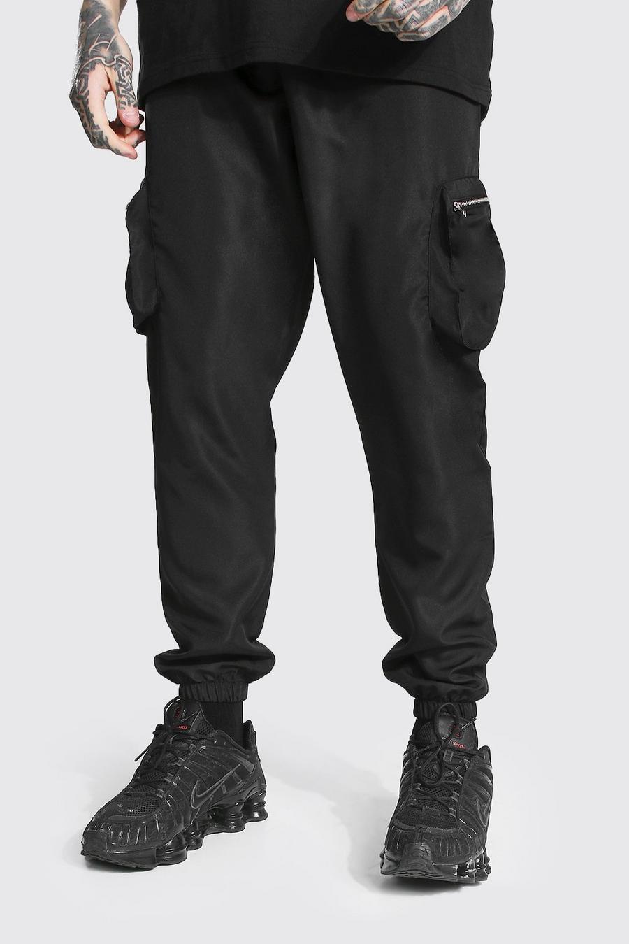 Pantalones con bolsillos en 3D con hebilla Original Man, Negro image number 1