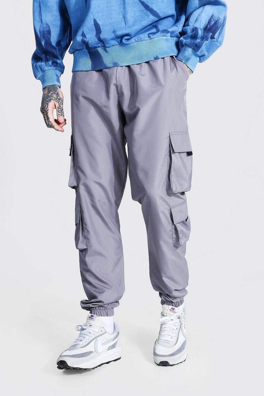 פחם מכנסי דגמ"ח עם אבזם בכיסים וכיתוב Original Man image number 1