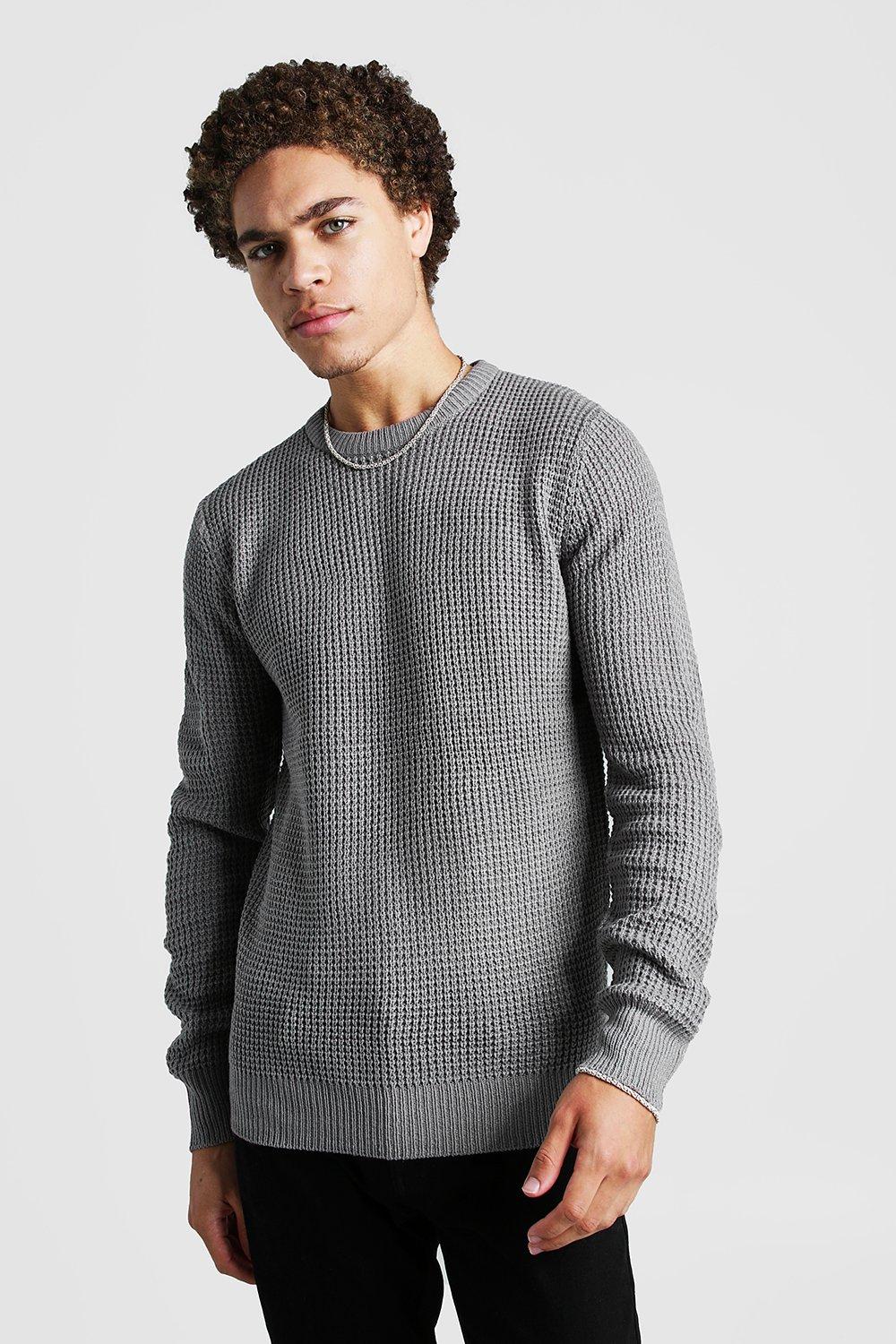 grey waffle jumper