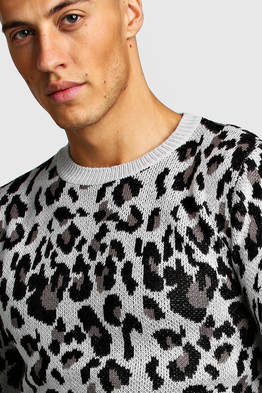 Mens leopard print jumper new arrivals