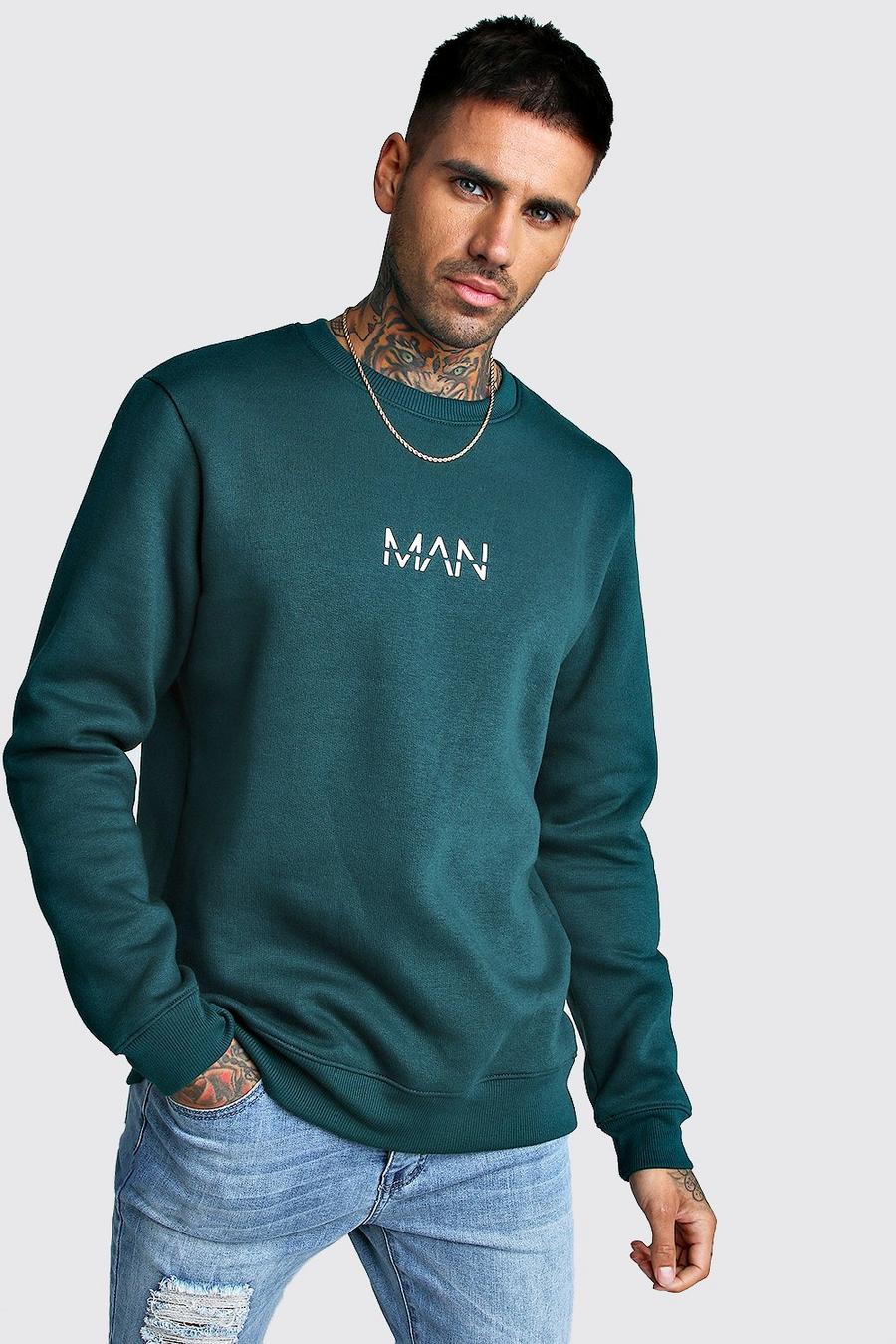 Teal green Original MAN Print Sweater image number 1