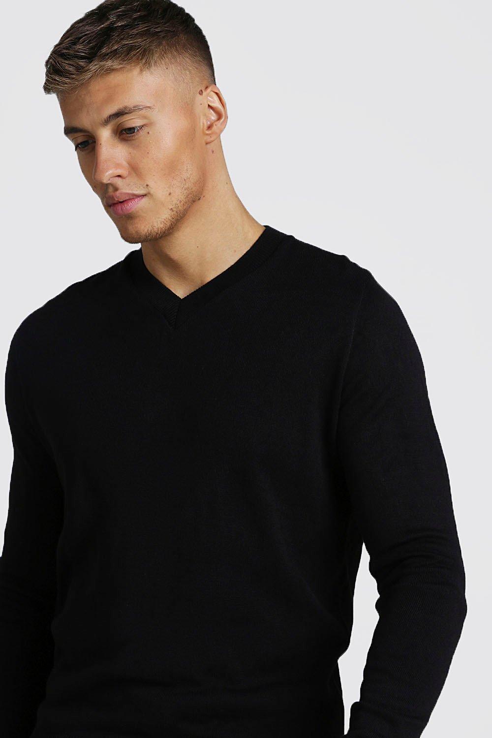 Muscle fit 2025 v neck jumper