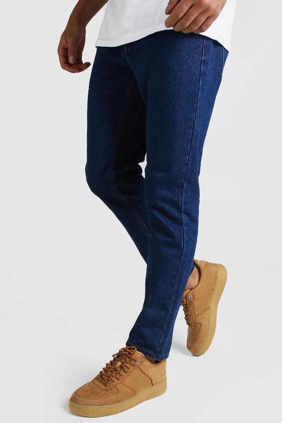 Steife Slim Fit Jeans, Dunkelblau image number 1