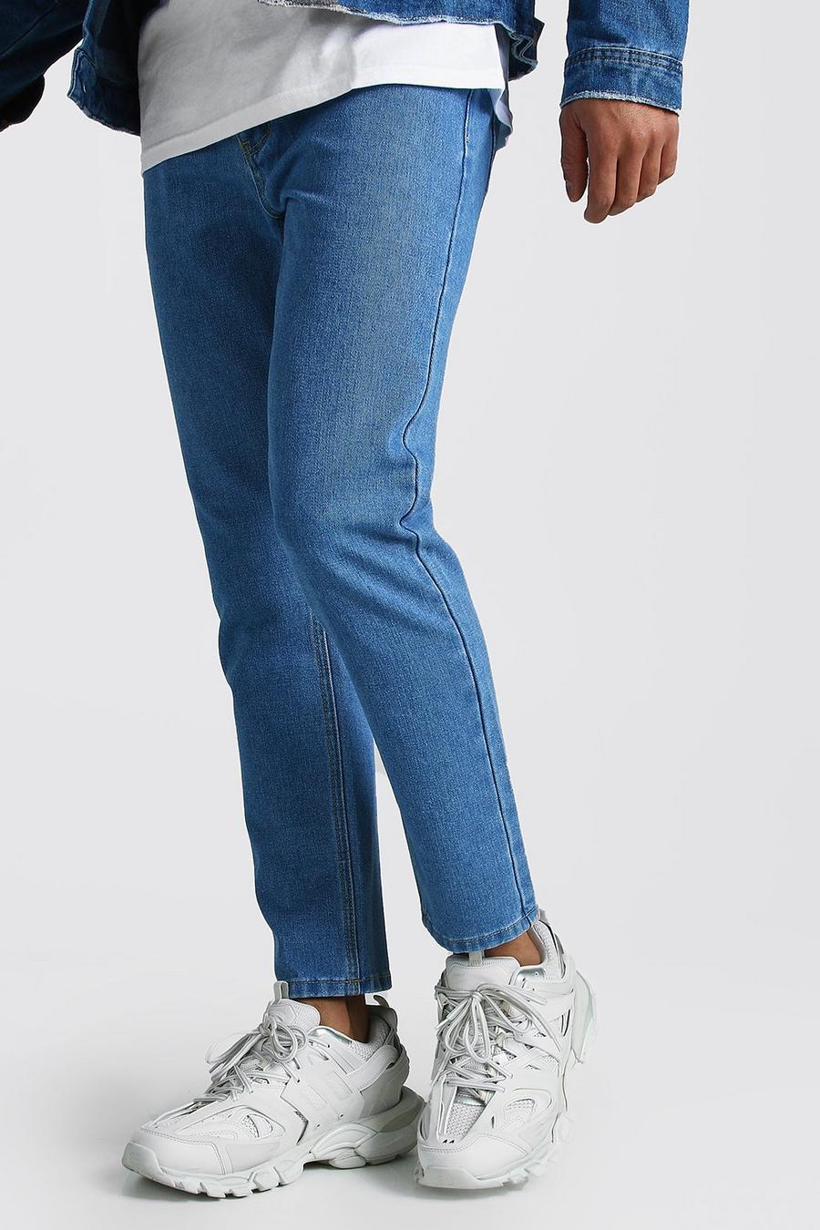 Steife Slim Fit Jeans, Hellblau image number 1