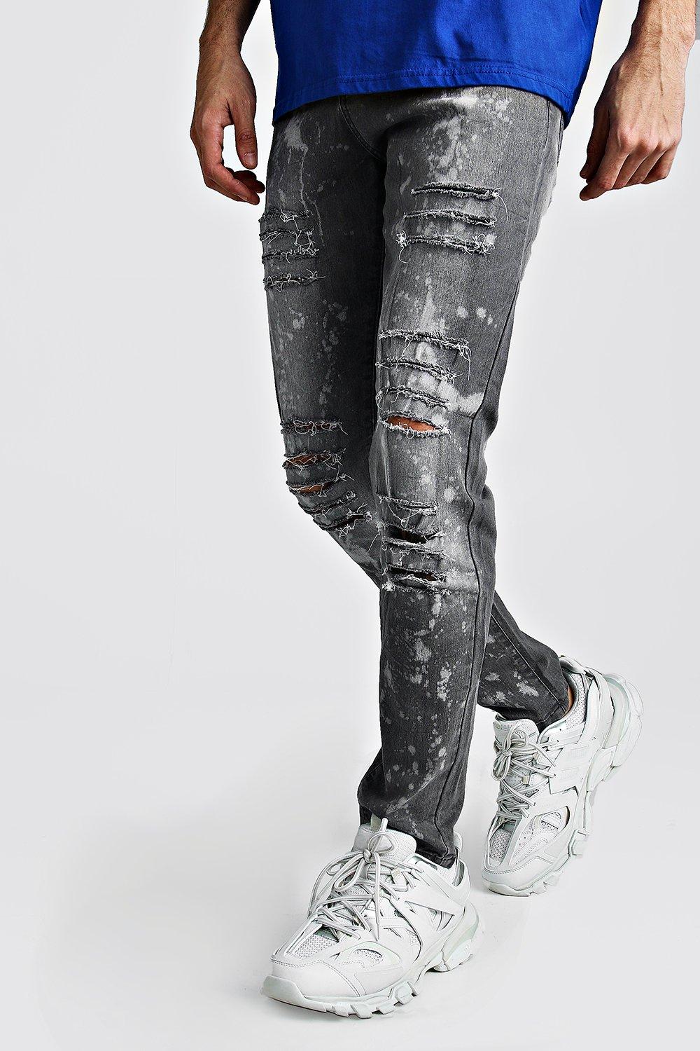 bleached ripped jeans