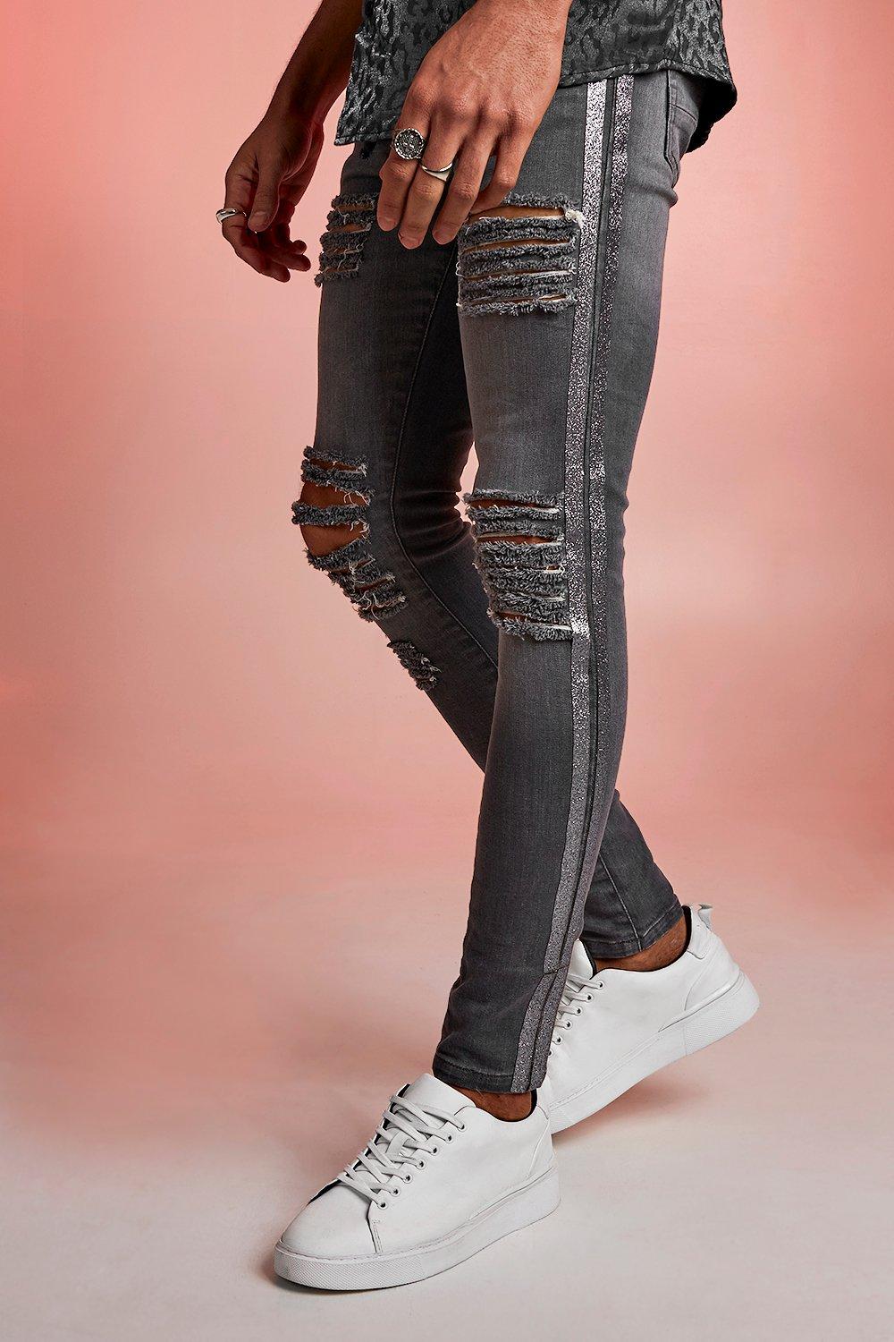 glitter ripped jeans