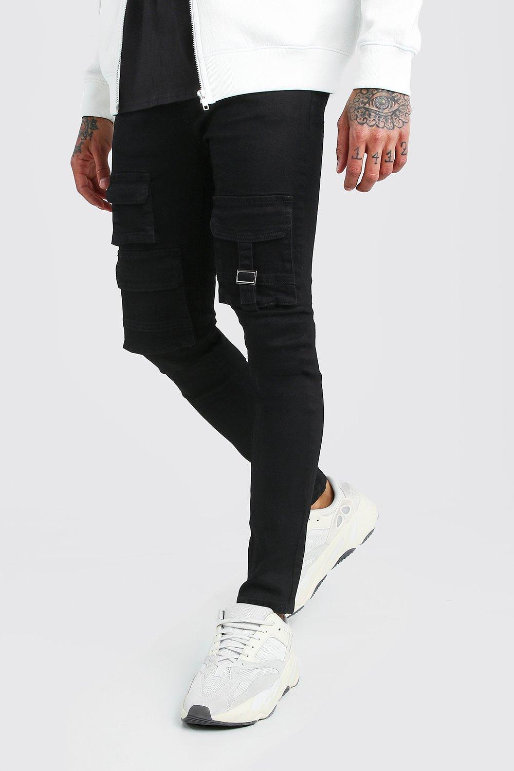 black skinny pants with pockets