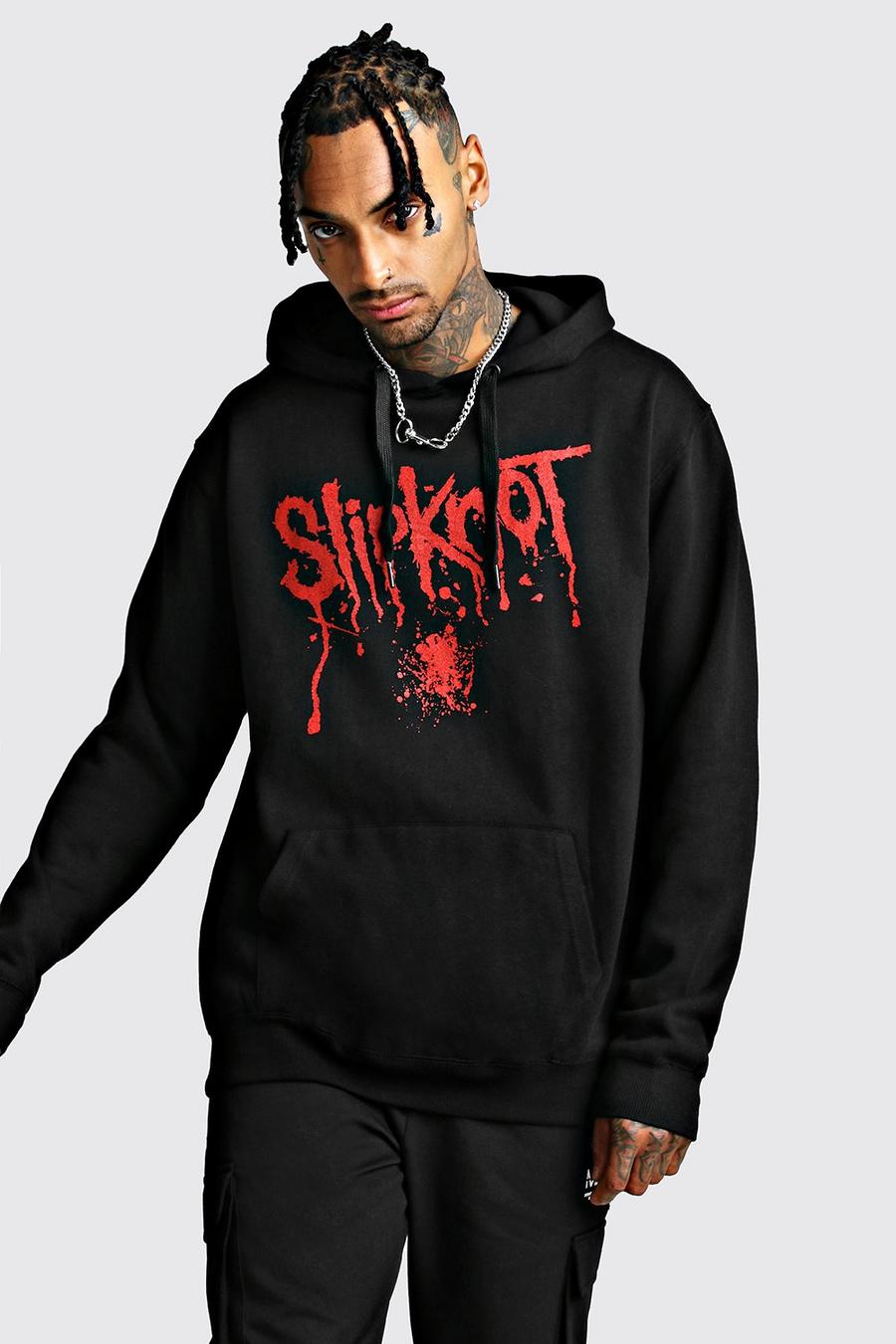 Slipknot Front & Back Print License Hoodie, Black image number 1