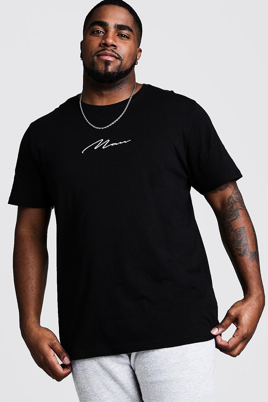 Zwart Plus Size MAN Script T-shirt image number 1