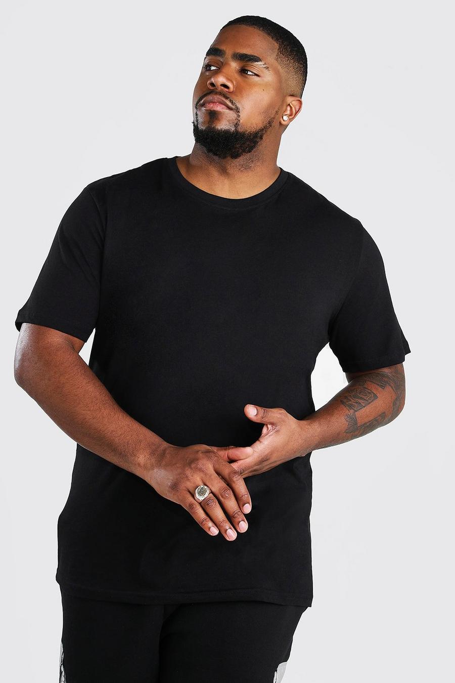 Black Plus Size Basic T-Shirt image number 1