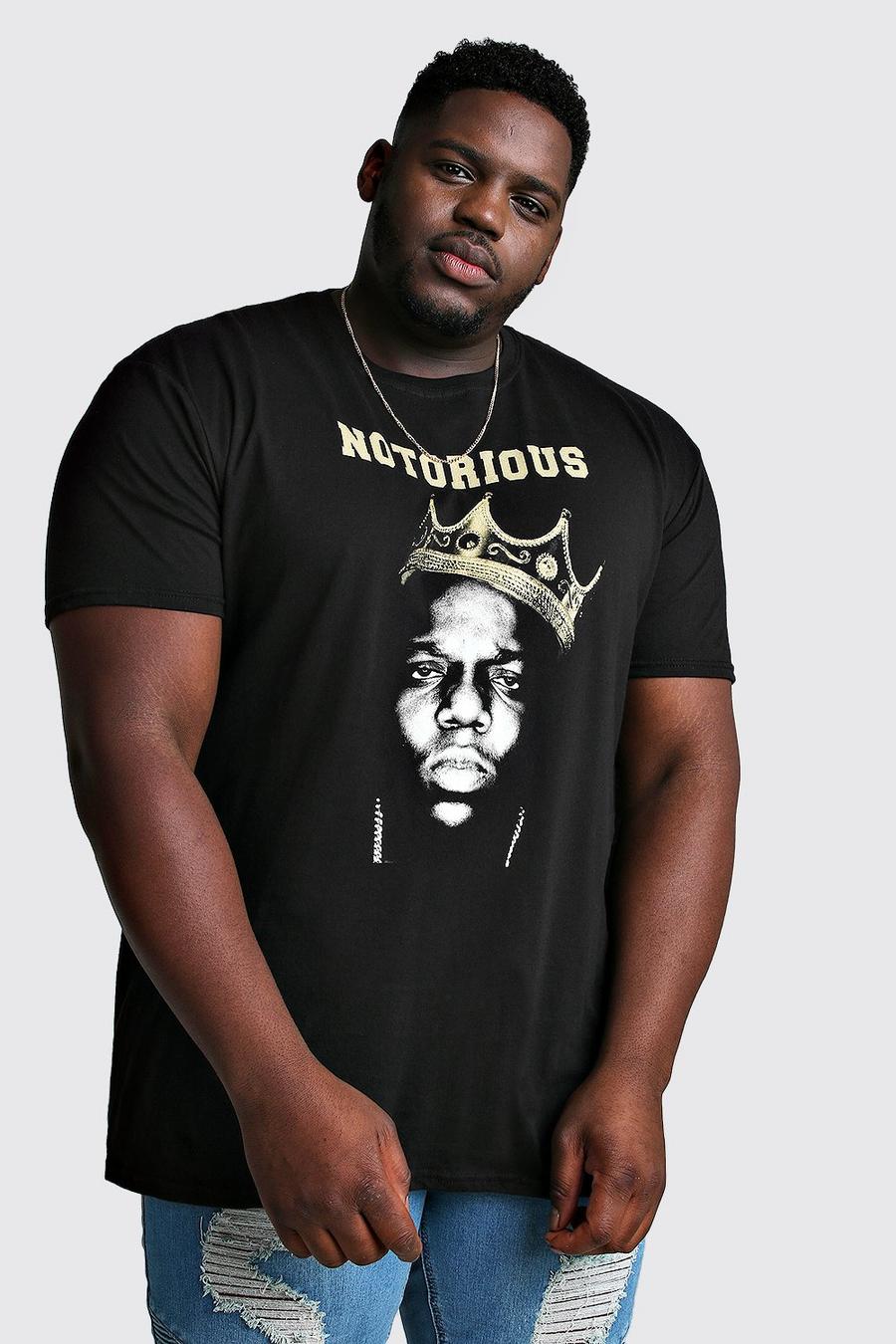 שחור טישרט עם מיתוג Notorious BIG לגברים גדולים וגבוהים image number 1