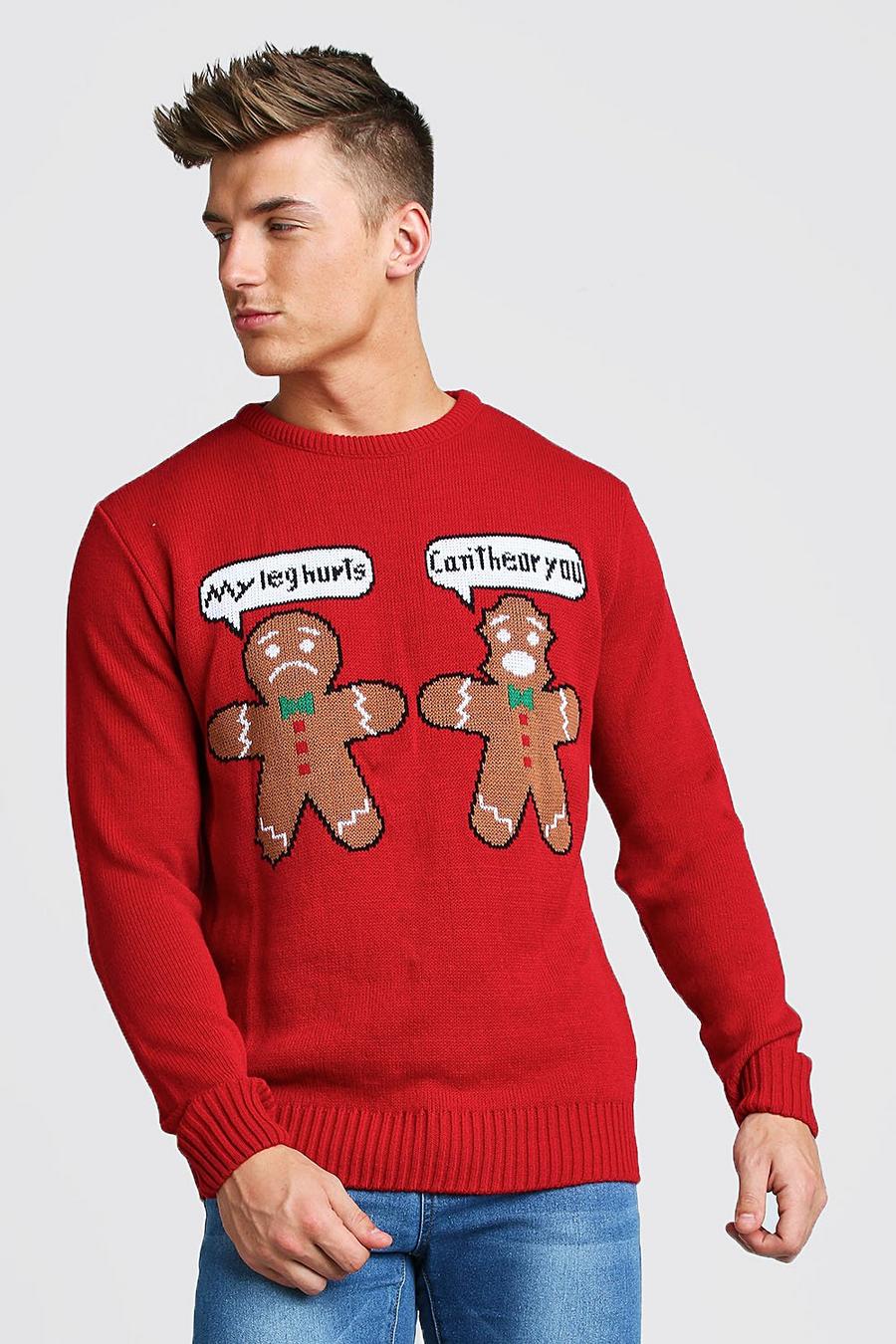 Red Ginger Bread Christmas Sweater image number 1