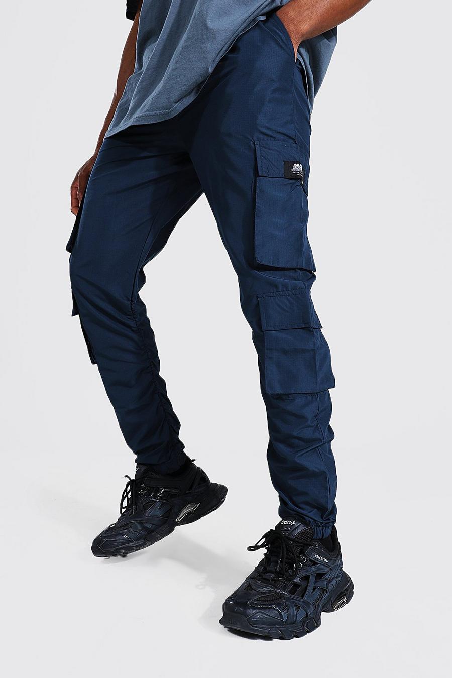 Pantalones con bolsillos fruncidos Official Man, Azul marino image number 1