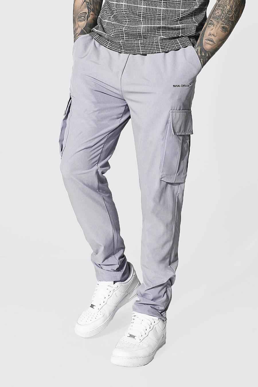Light grey Original Man Tapered Fit Cargo Pants image number 1