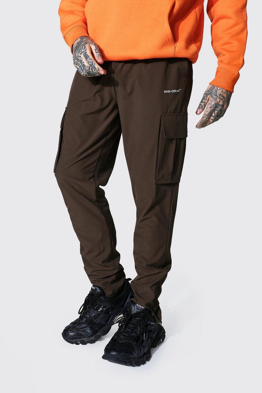 Pantalones ajustados con bolsillos Original MAN, Caqui image number 1