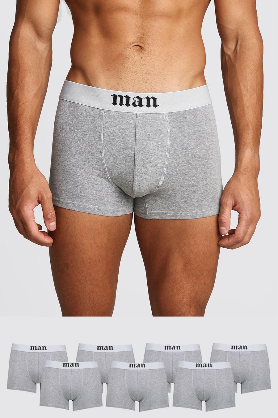 Grey marl 7 Pack Gothic MAN Boxers image number 1