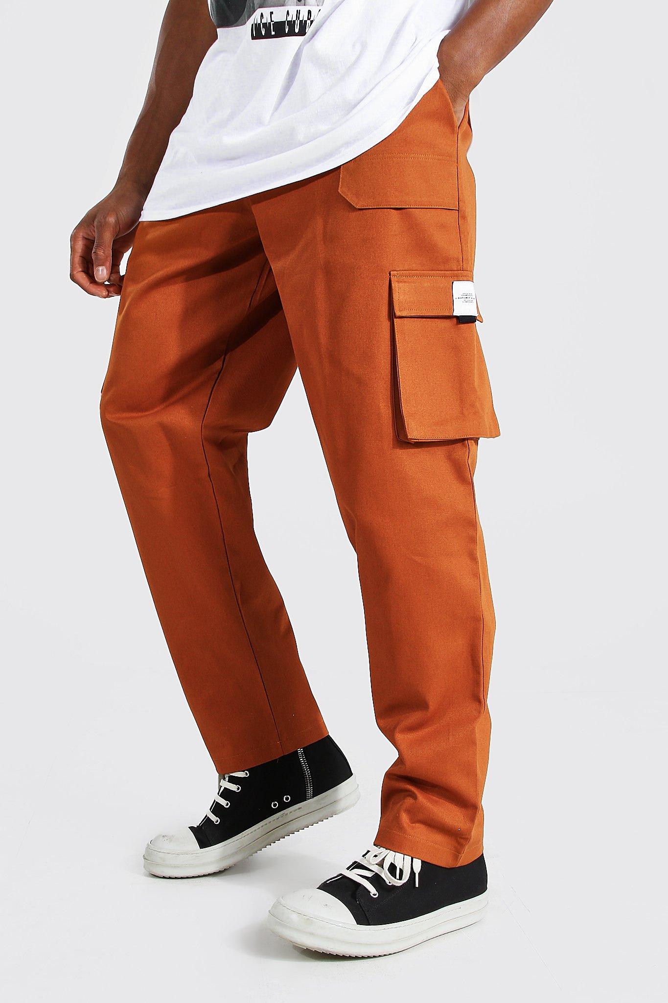 Relaxed Twill Belt Front Cargo Pants