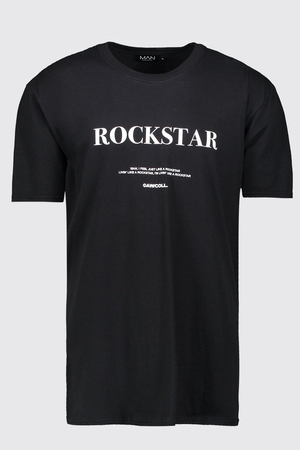 Oversized Rockstar Print T-Shirt | boohoo