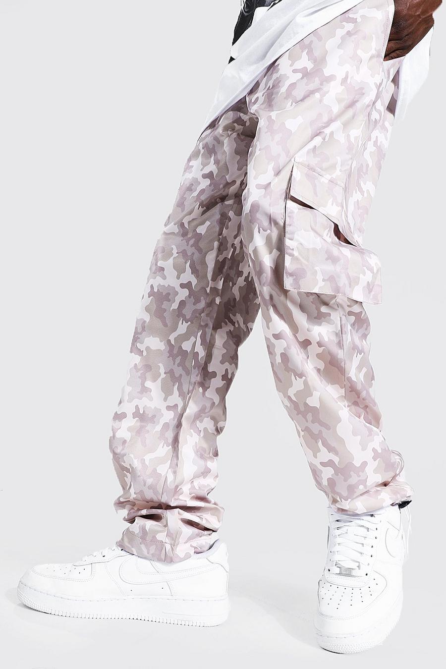 Pantalon cargo camouflage imperméable avec boutons bascule, Sable image number 1