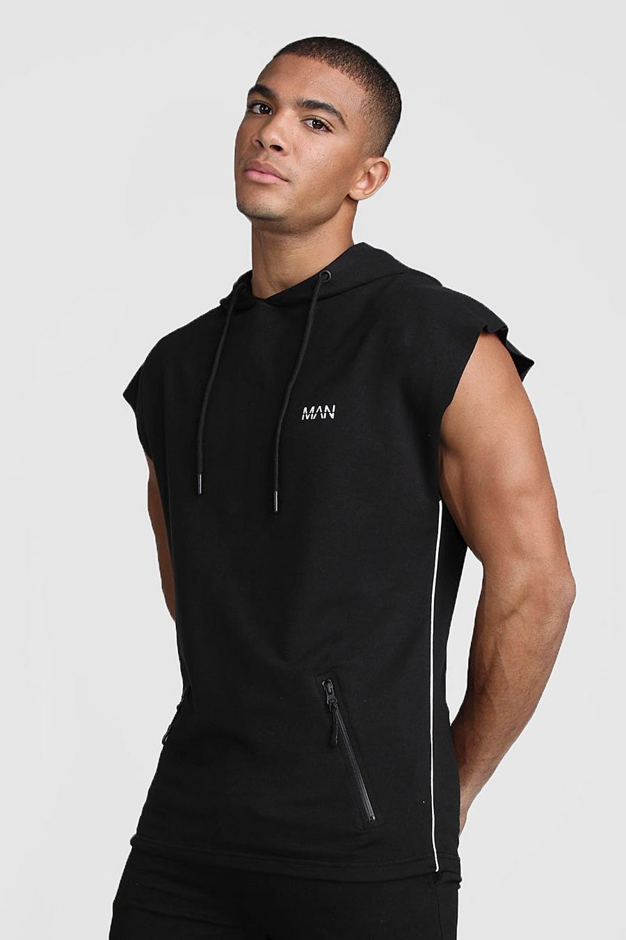 MAN Active Sleeveless Gym Reflective Detail Hoodie image number 1