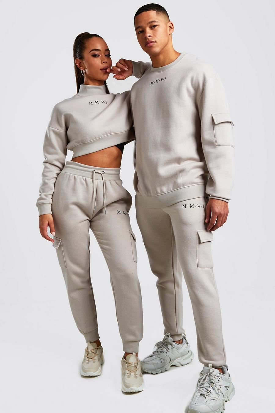 Stone Hers Crop Sweat & Cargo Jogger Set image number 1