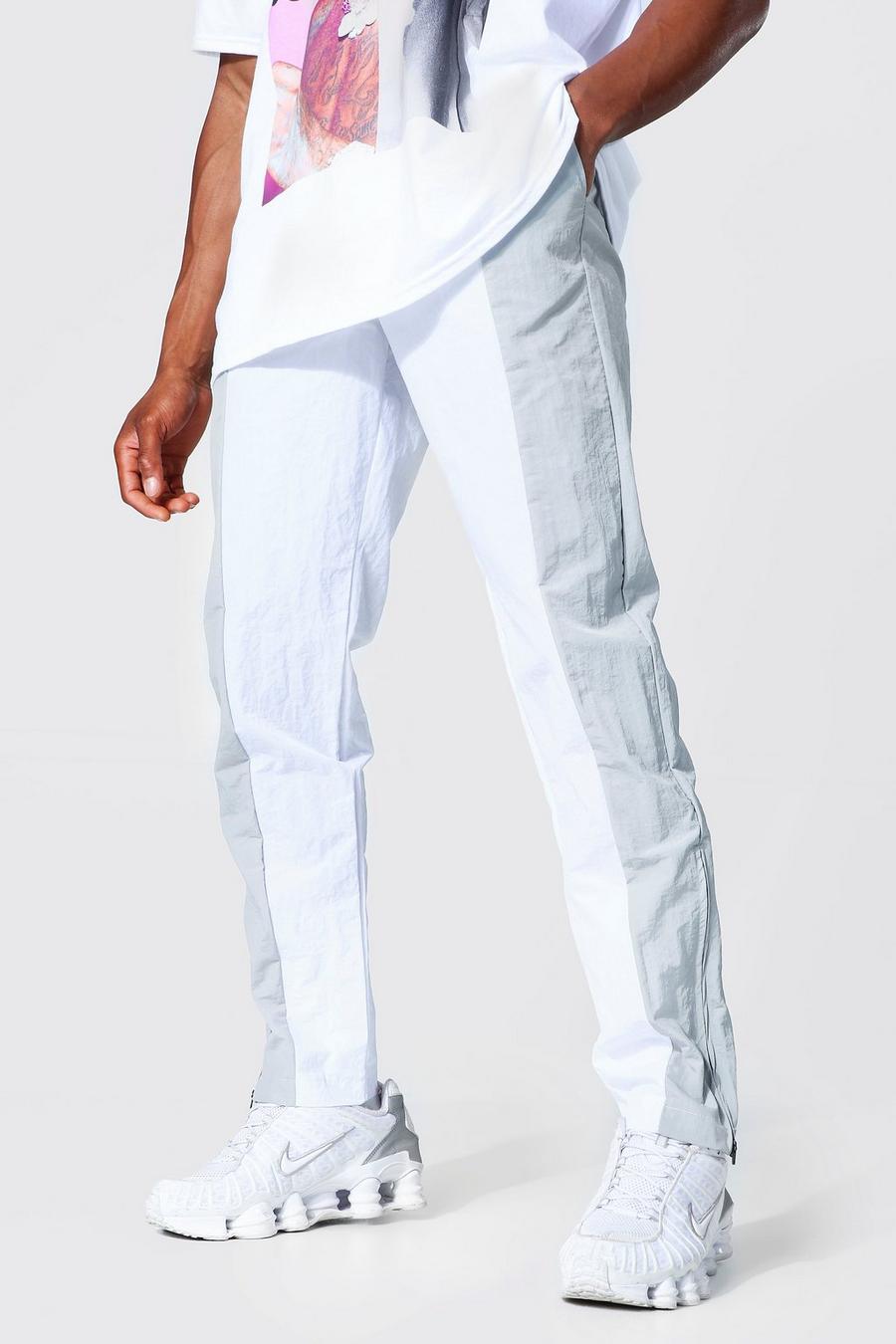 Grey Crinkle Shell Relaxed Fit Pants image number 1