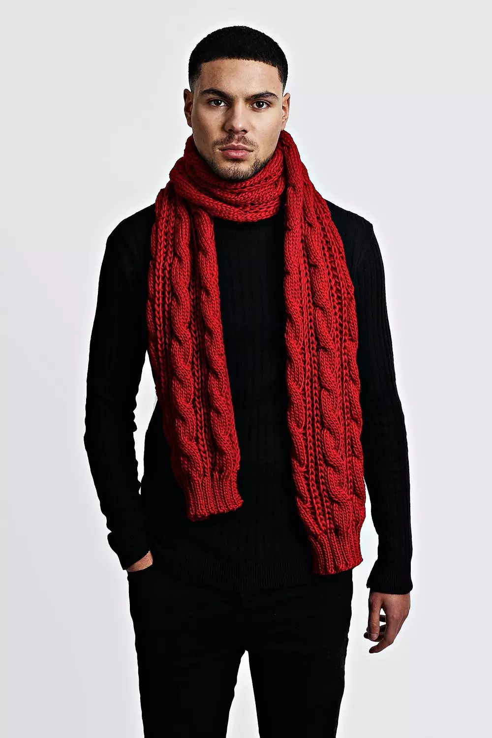 Burgundy knit clearance scarf