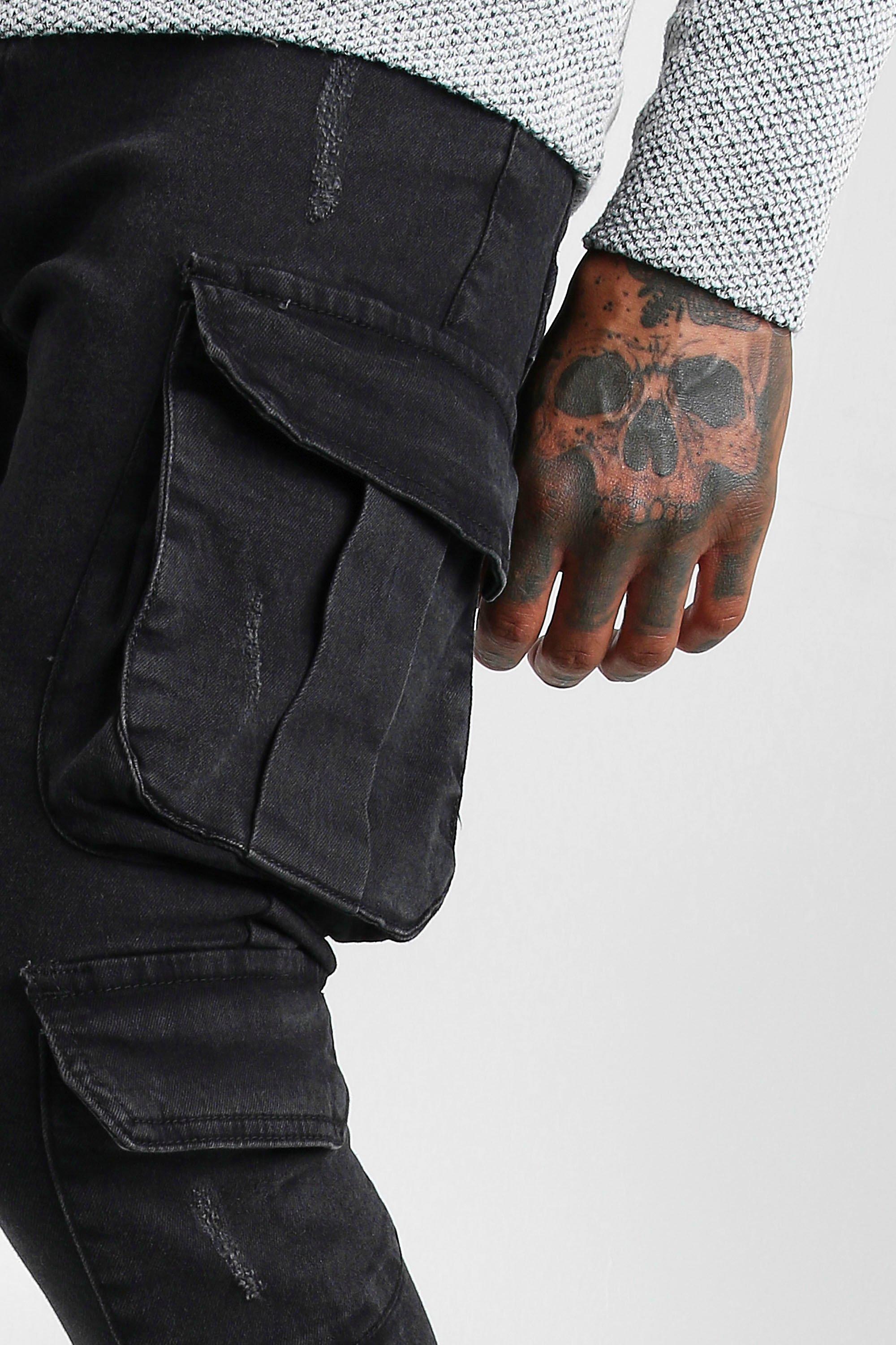 skinny fit cargo jeans