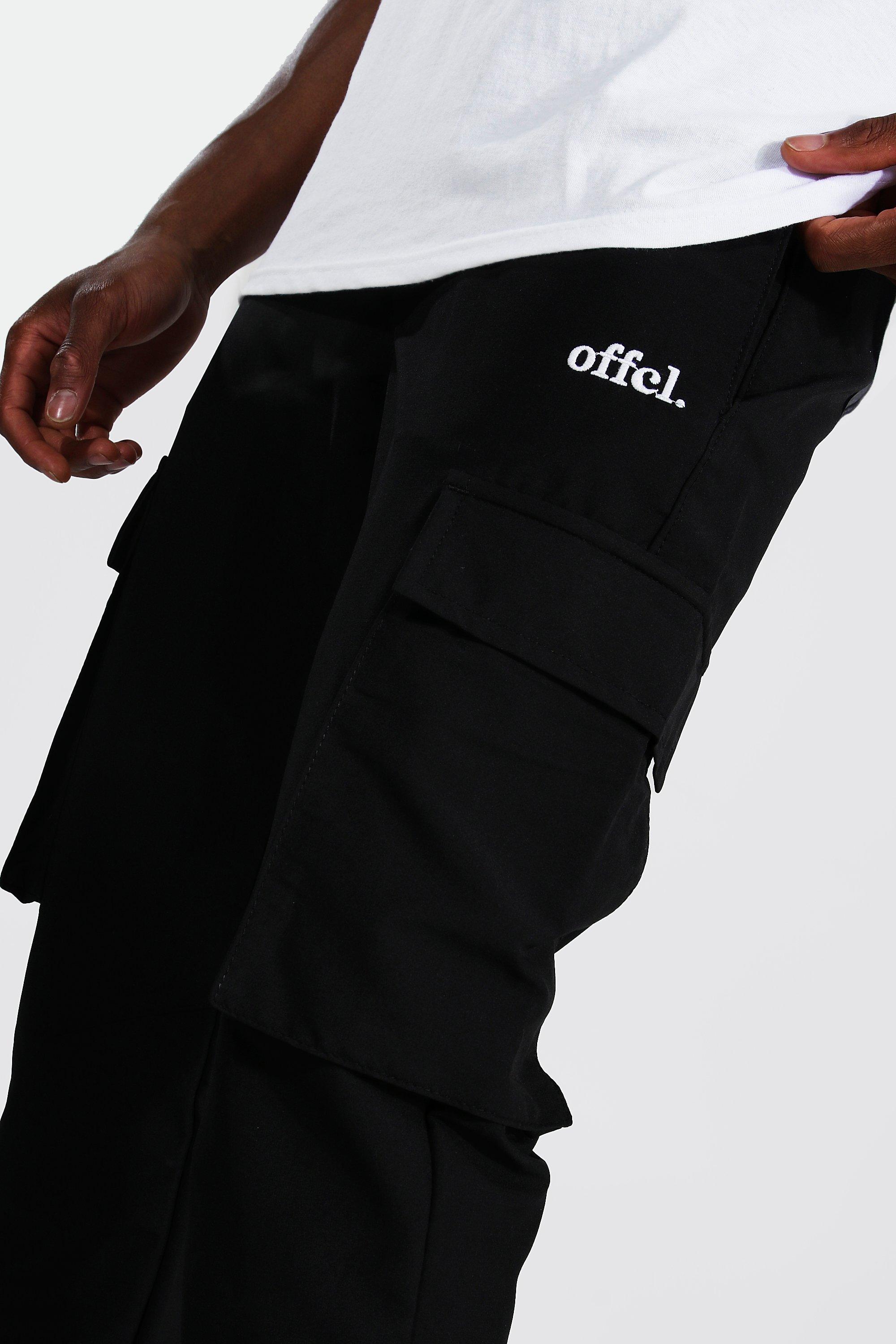 black shell cargo trousers