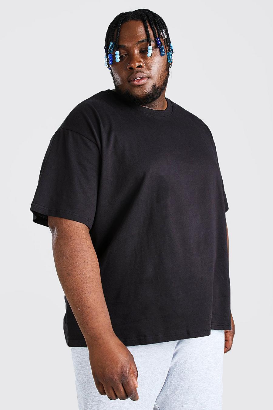 Camiseta Plus holgada básica, Negro image number 1