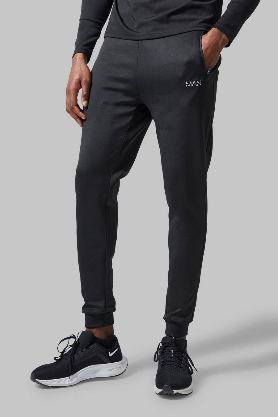 Black Man Active Gym Skinny Poly Joggers image number 1