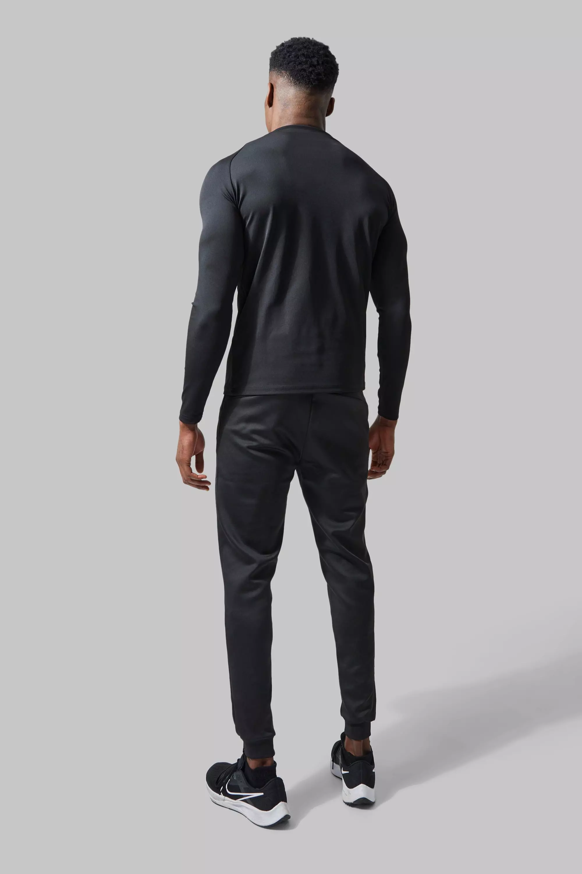 Black store poly joggers