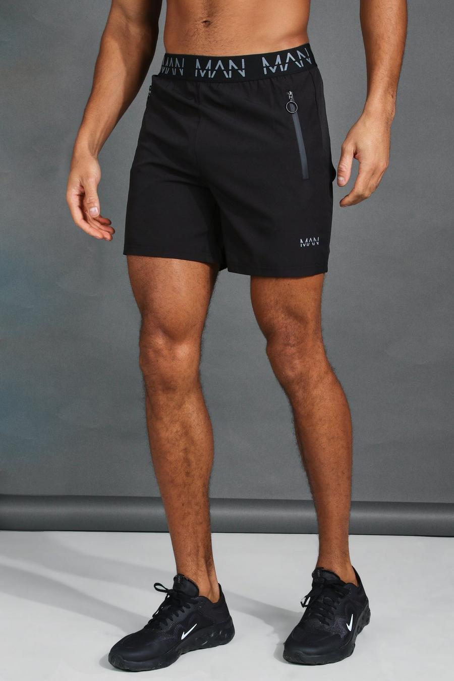 Black Man Active Gym Waistband Shorts image number 1