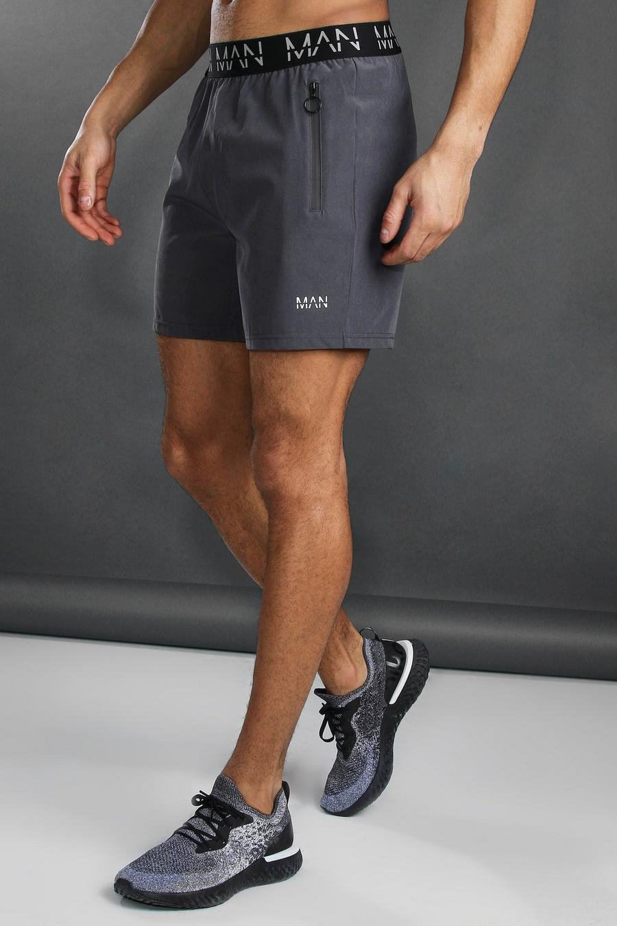 Charcoal MAN Active Shorts med midjeband image number 1