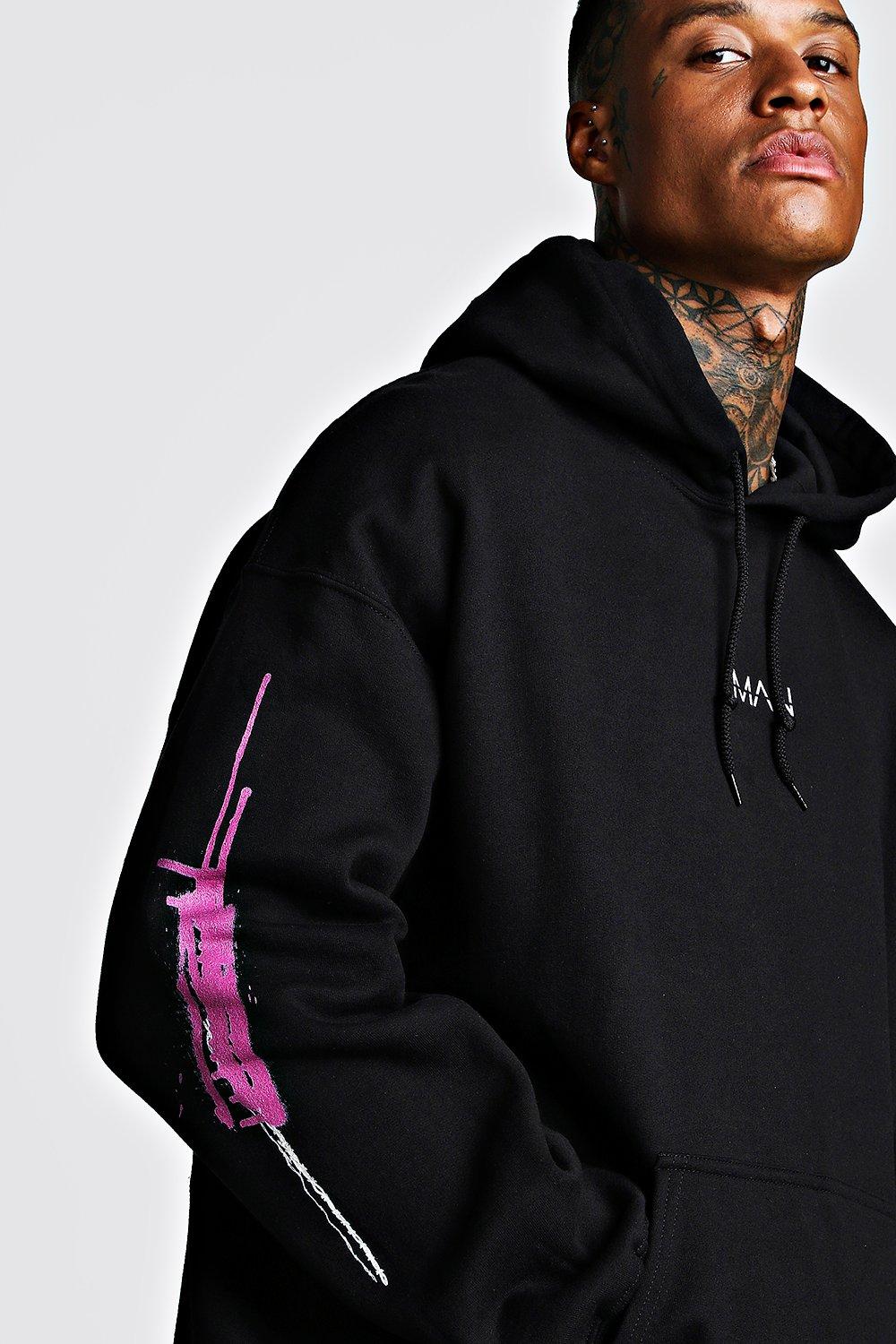 sleeve print hoodie