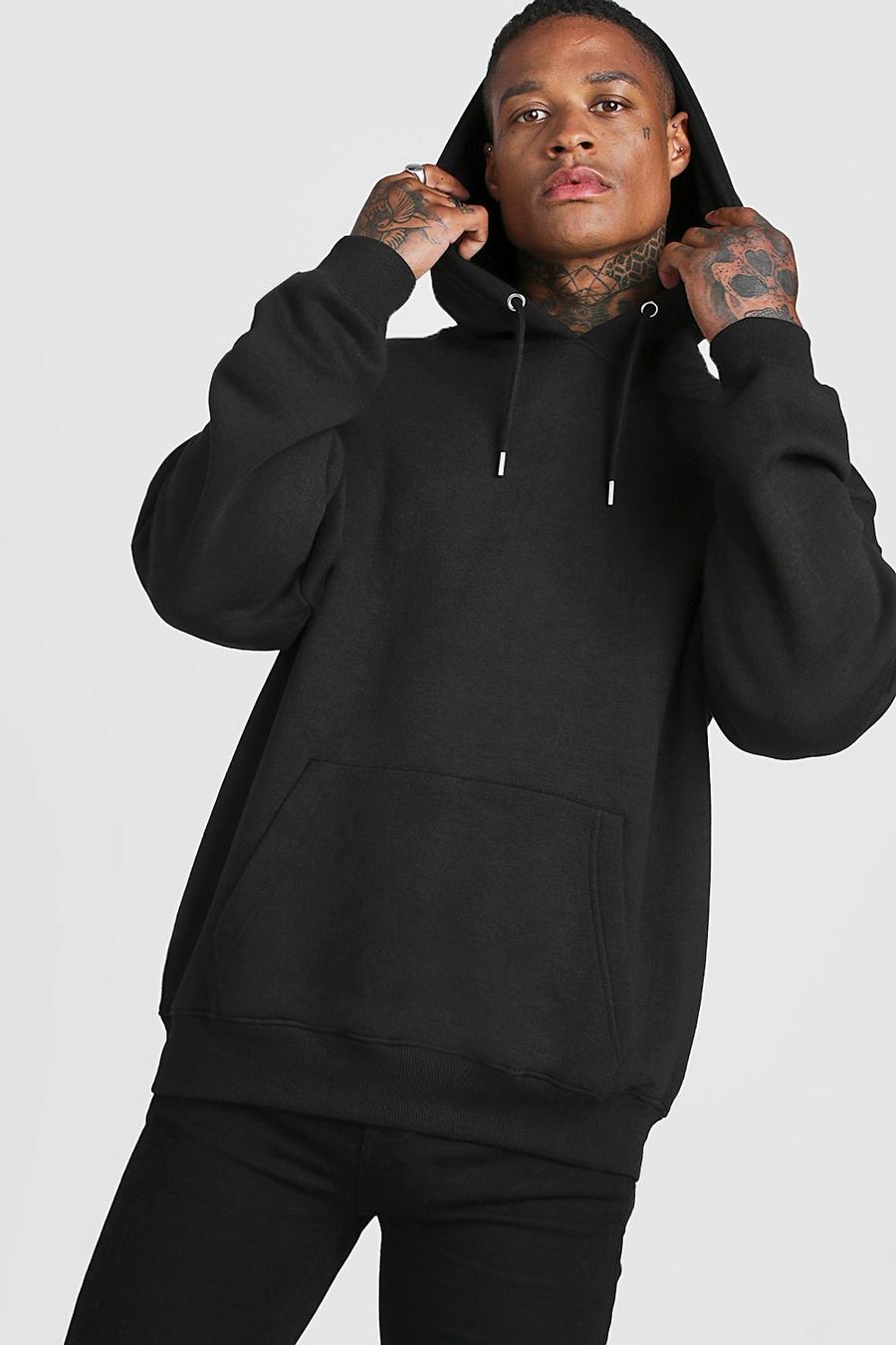 Black Oversized Over The Head Hoodie image number 1