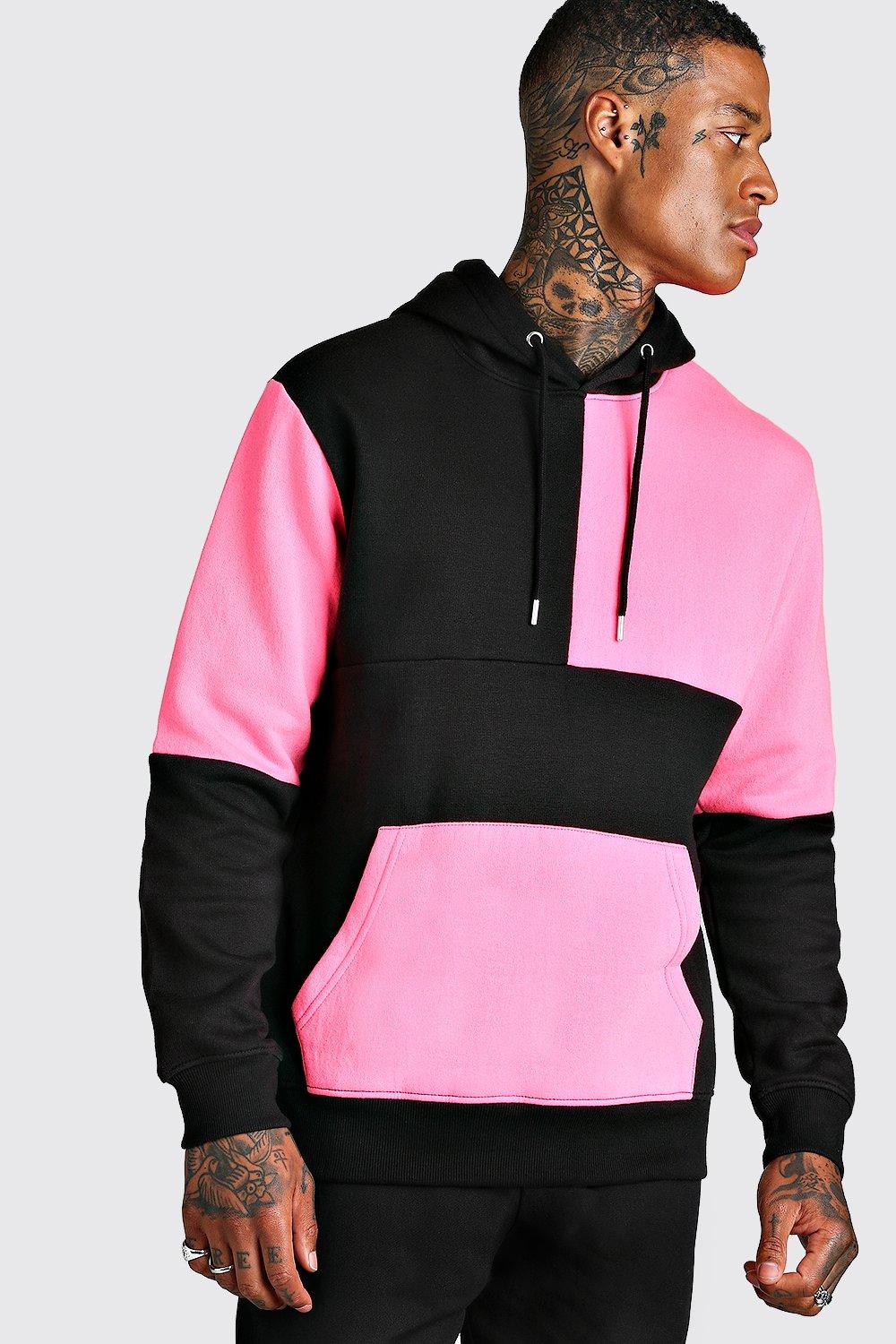 multicolor color block hoodie