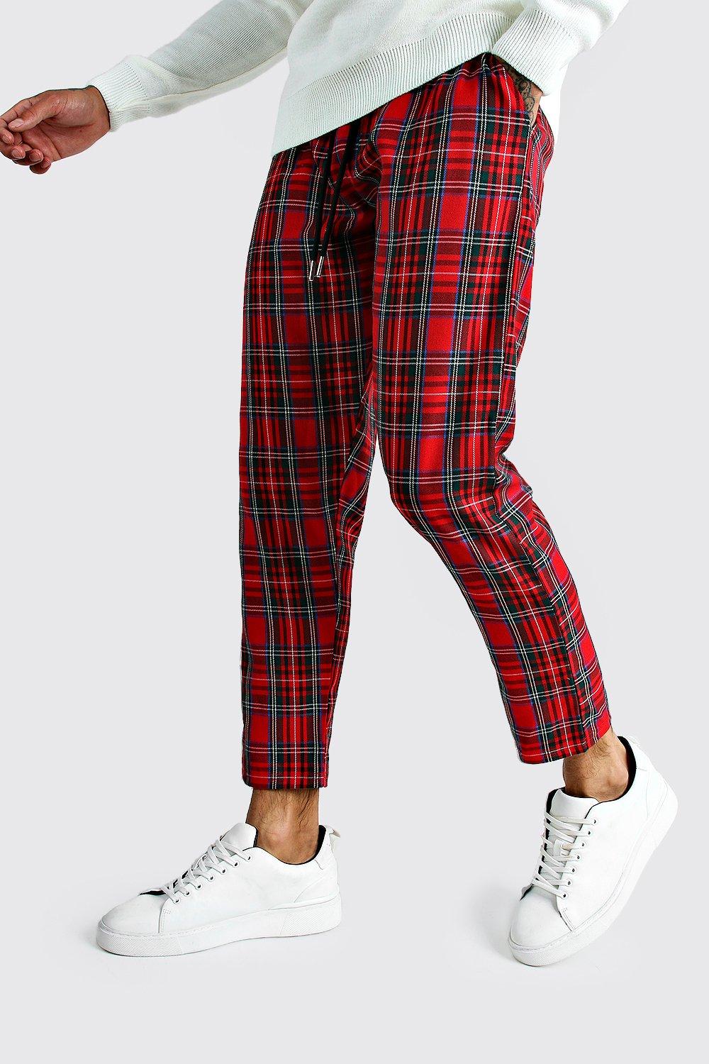 boohooman check joggers