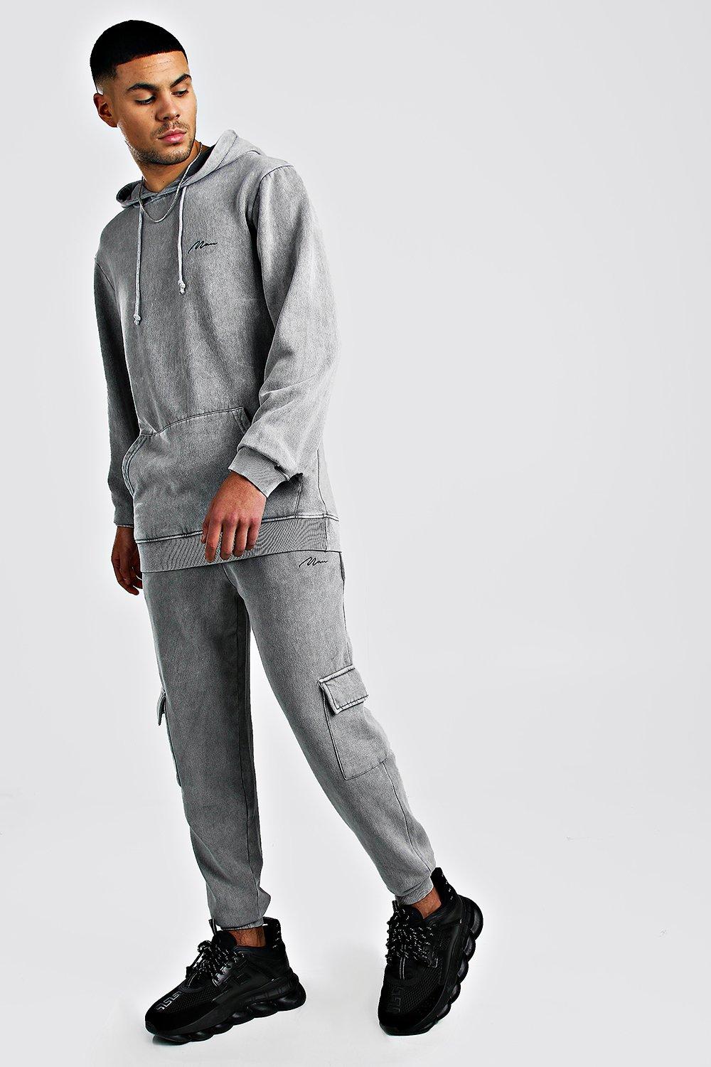 grey cargo tracksuit