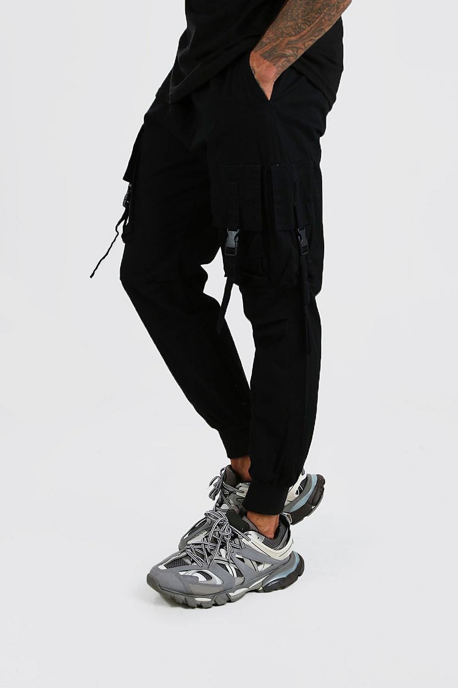 Woven Cargo Joggers, Black image number 1
