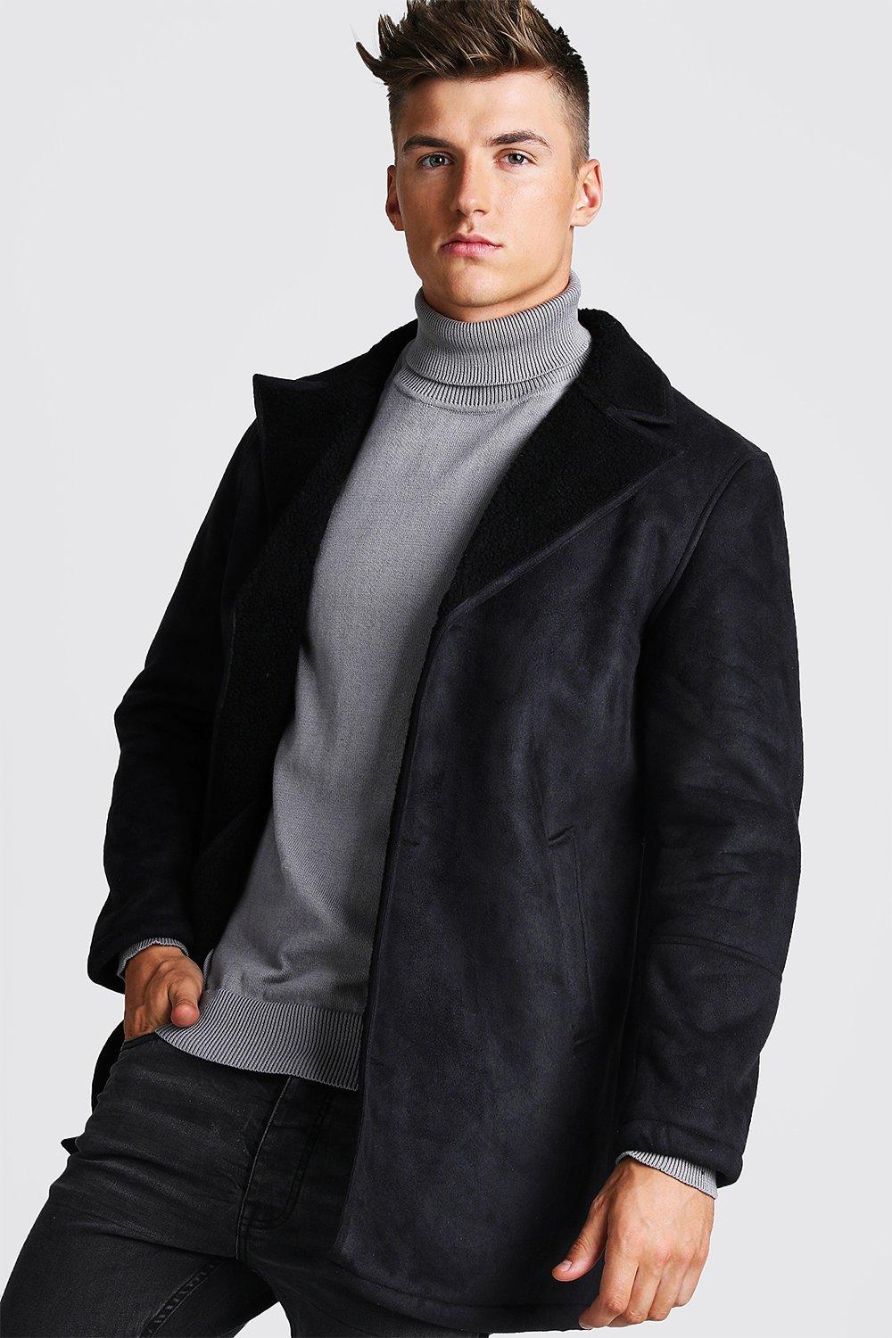 suede borg collar jacket